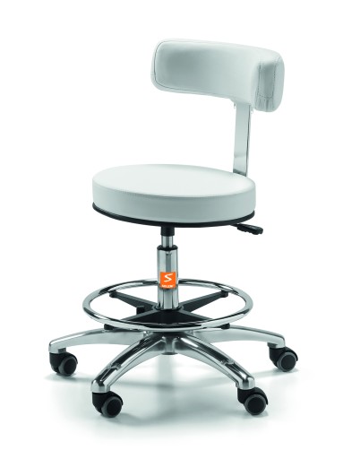Taburete de trabajo X-4 con respaldo