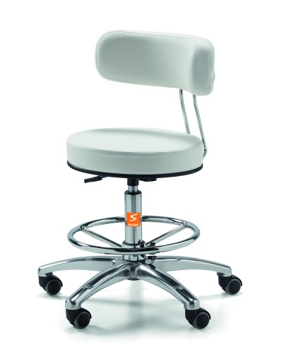 Taburete de trabajo X-3 con respaldo