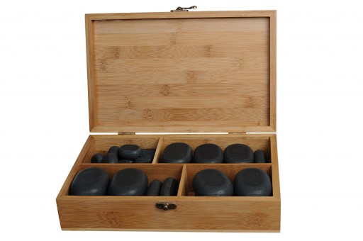 36 Hot Stones Set für Massage Wellness Therapie gleichmäßige Wärme Energieabgabe 3